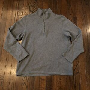 Banana Republic Men’s L Dark Gray High-Collar 1/4 Zip Long-Sleeve Sweater - EUC!